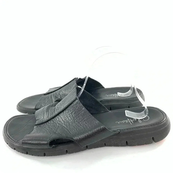 Cole haan mens sandals size 12 black leather Nike lab comfort slides main image 5